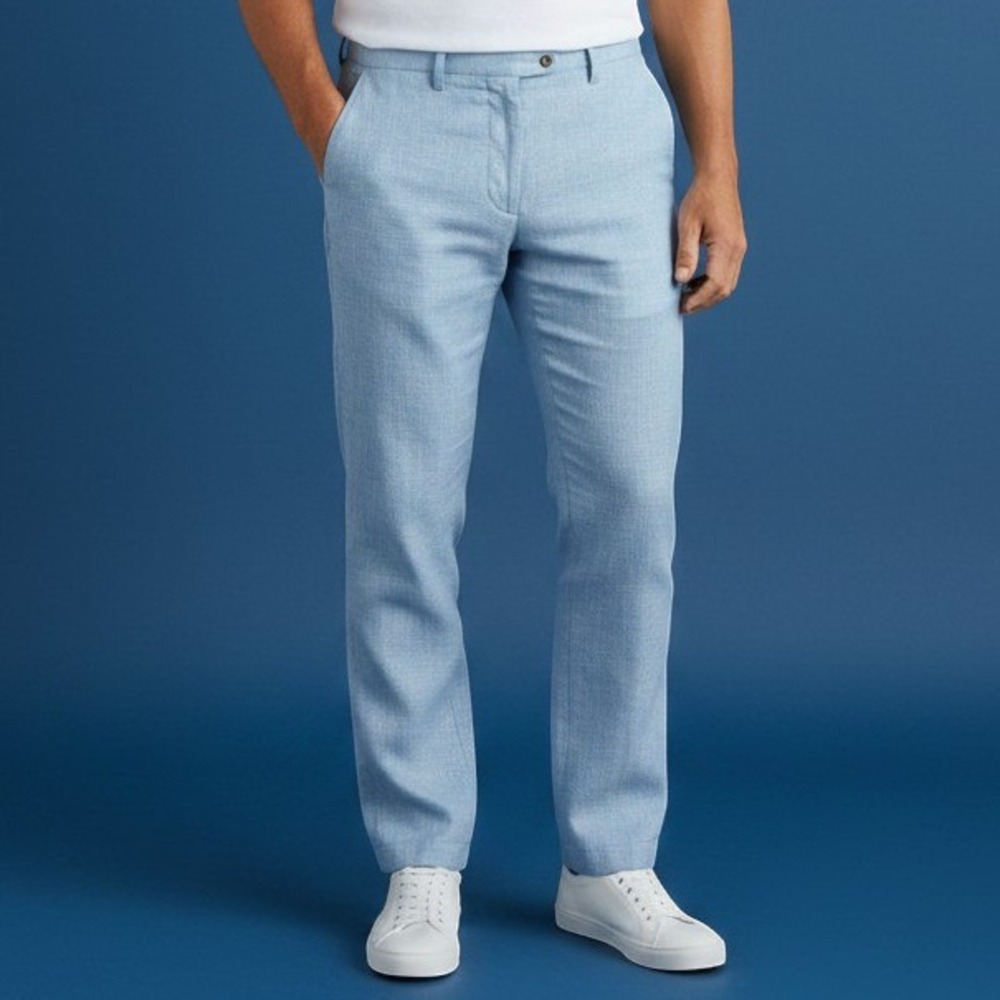 Inserch P31 Men's 40 NWT Blue Mist 100% Linen Dress Pants